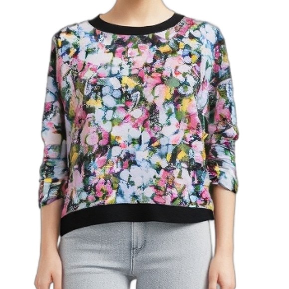 Juicy Couture Sport Top Y2K Athleisure Slouchy Women M Gym Active Comfy Floral - Picture 1 of 12